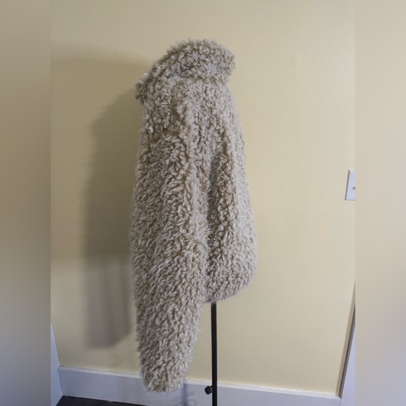 NWT Anthropologie Brenna Faux Fur Coat in Taupe Size XL - Picture 9 of 11